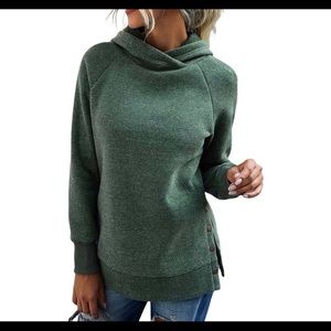 WOMENS LONG SLEEVE HOODIE W/ SIDE SNAPS